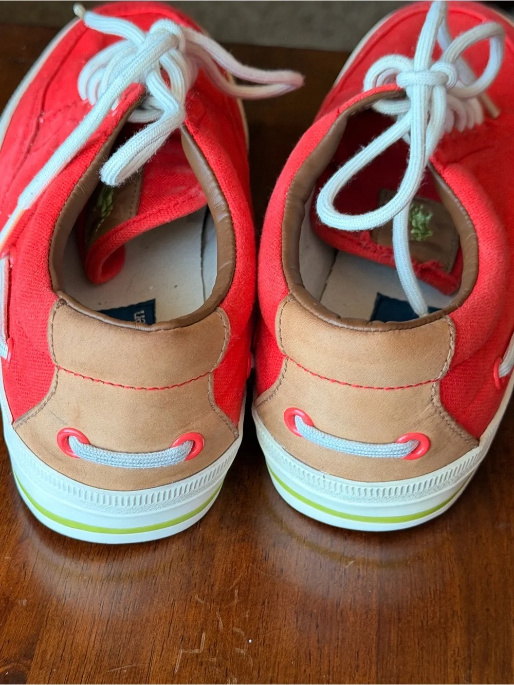 Polo by Ralph Lauren Tomato Red Canvas Lace-Up Boat Sneakers